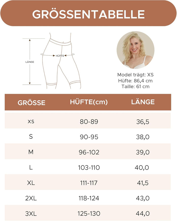 INNERSY Radlerhose Damen Kurz Hose Unter Kleid Rock Anti Scheuern Kurze Leggings Sommer 3er Pack, Be