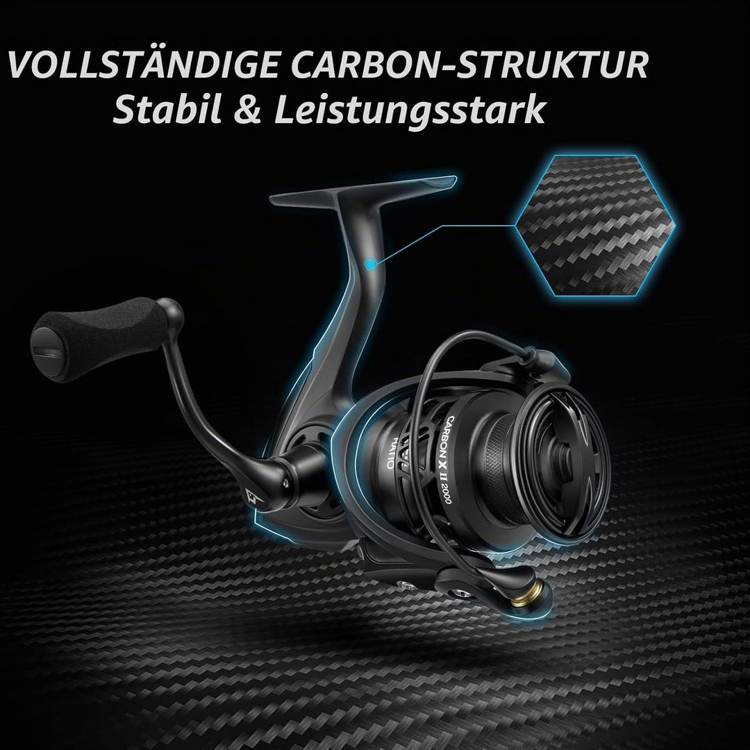 Piscifun Carbon X II Spinning Reels, Light to 5.5oz, Upgrade Carbon Frame Rotor, 22LBs Max Drag, 10+