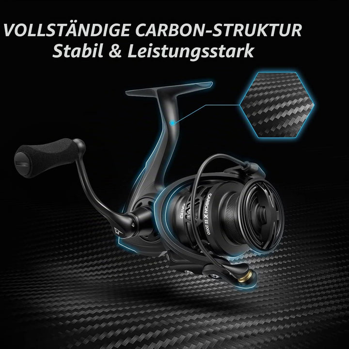 Piscifun Carbon X II Spinning Reels, Light to 5.5oz, Upgrade Carbon Frame Rotor, 22LBs Max Drag, 10+