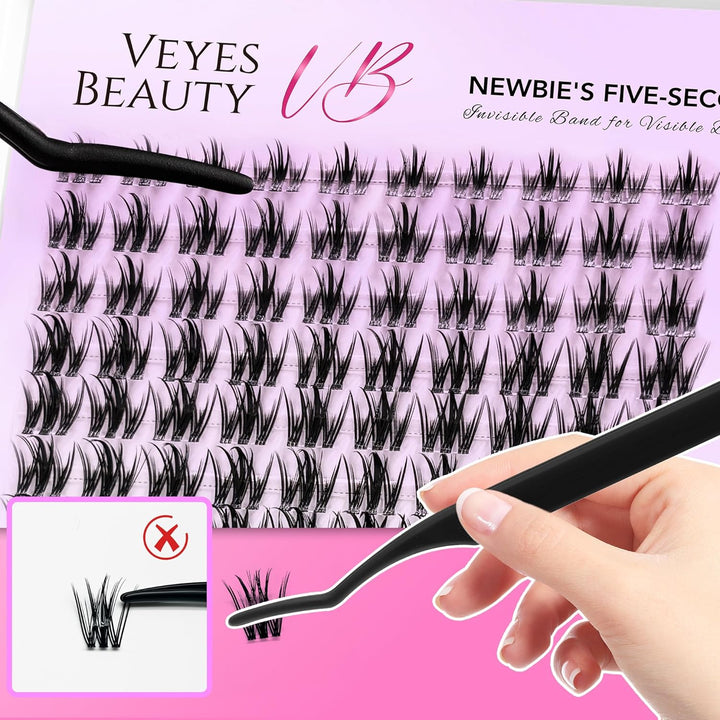 VEYESBEAUTY Wimpern Extensions Set 5-Sekunden-Wimperncluster Cluster Lashes DIY Cluster Wimpern Wimp