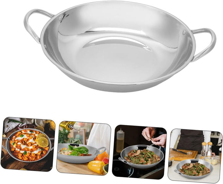 Garneck 2st Topf Aus Edelstahl Braten Camping Bratpfanne Aus Edelstahl Mit Deckel Küche Pfanne Steak