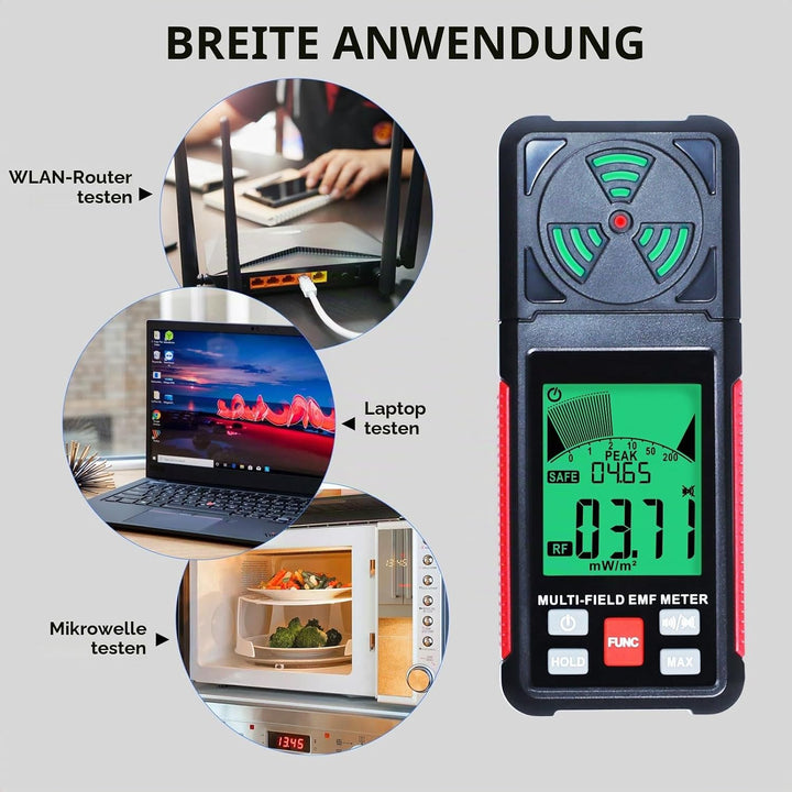 EMF Messgerät Strahlungsdetektor Digitaler Elektromagnetische Felder Handgehaltener EF/MF/RF Elektro