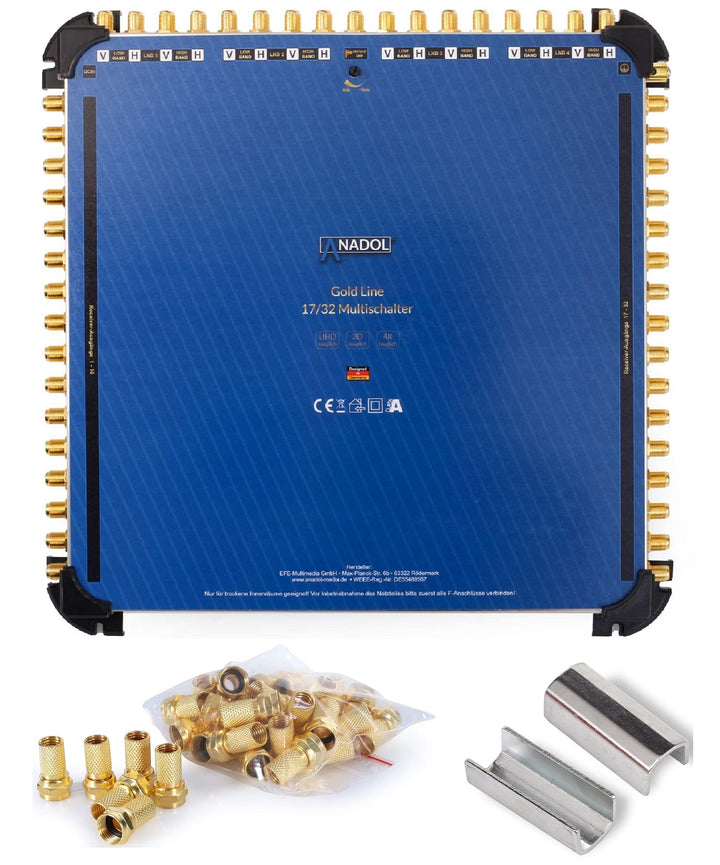 [Test 2X SEHR GUT*] Anadol Gold Line 17/32 Multischalter - für 4 Satelliten & 32 Teilnehmer - Sat Sw