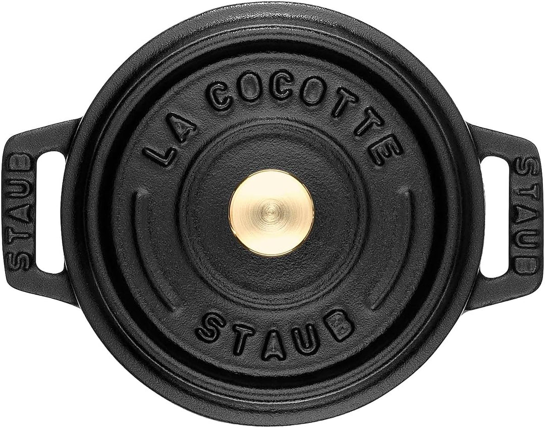 STAUB Gusseisen Mini Cocotte, Rund 12 cm, 0,25 L, Aromaregen Funktion, Für alle Herdarten geeignet,