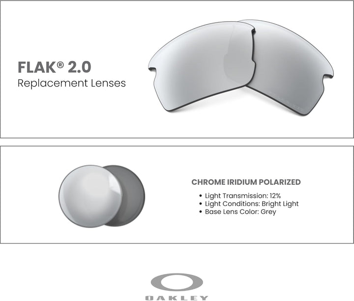 Oakley Original Flak 2.0 OO9295 Ersatzgläser für Damen und Herren, inklusive Oakley Mikrofasertuch T