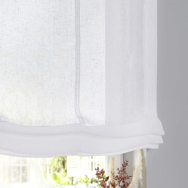 Raffrollo Schlaufenrollo Brondby Weiss halbtransparent Breite 60 cm x Höhe 145 cm 60 x 145 cm Weiss,
