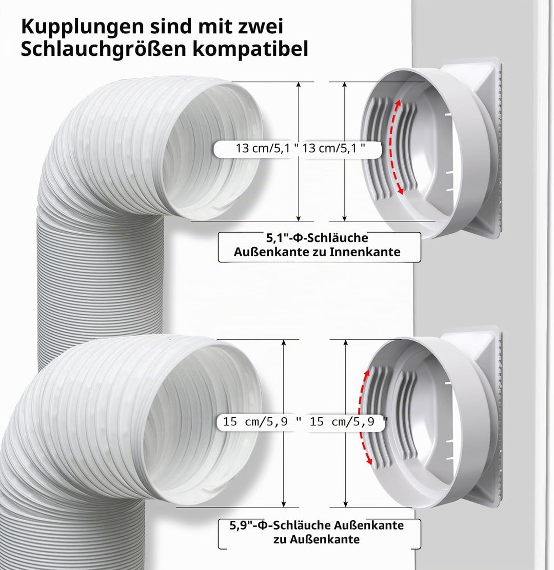 Klimaanlage Fensterabdichtung Balkontür,6 Stück Verstellbares Set(Max 240 cm) für Schiebetür,Univers