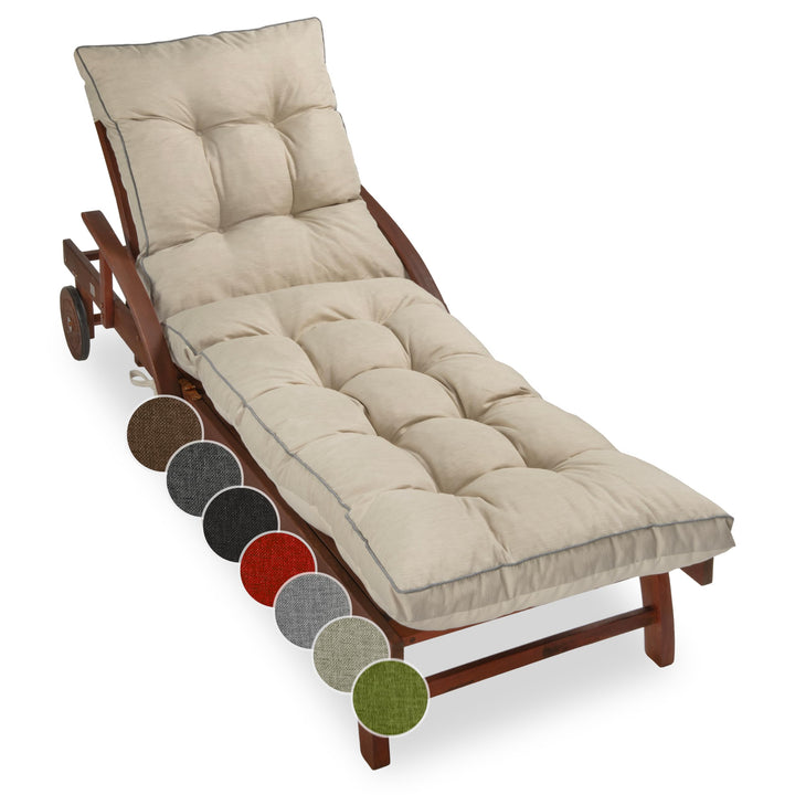 sunnypillow Liegenauflage 200 x 60 - Auflage für Gartenliege extra dick 13cm - Outdoor, wasserdicht,