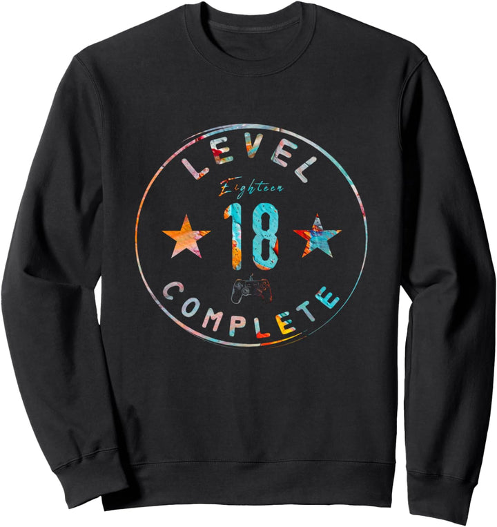 18. Geburtstag Männer Level 18 Jahre Geschenk Gamer 2003 Sweatshirt