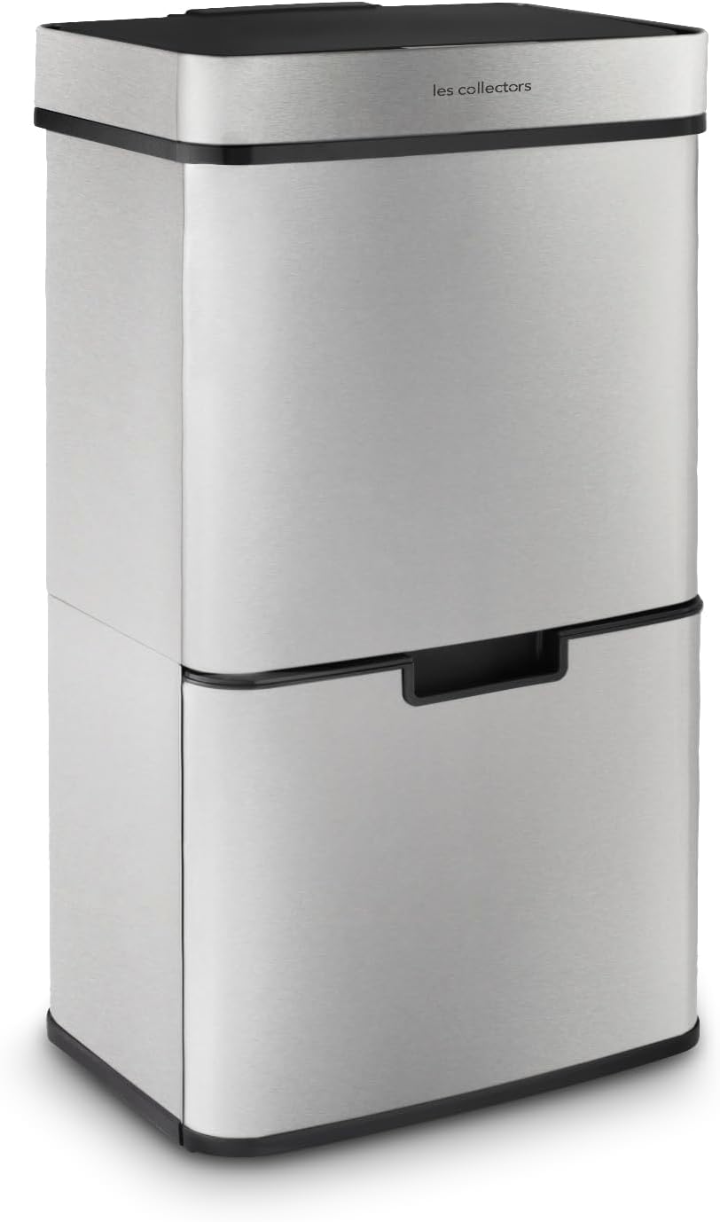Les Collectors Mülleimer N°1010, 64 L, passend für 30–60-Liter-Säcke, 3 Fächer 42L +11L + 11L, Küche