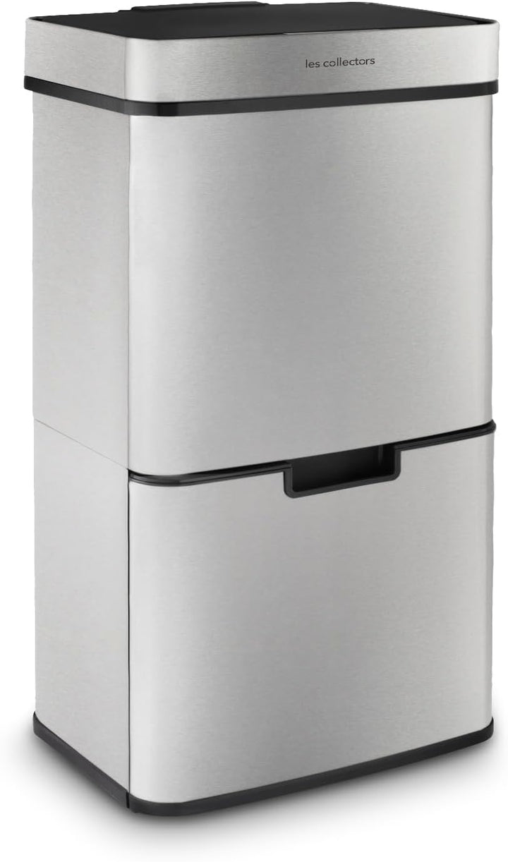 Les Collectors Mülleimer N°1010, 64 L, passend für 30–60-Liter-Säcke, 3 Fächer 42L +11L + 11L, Küche