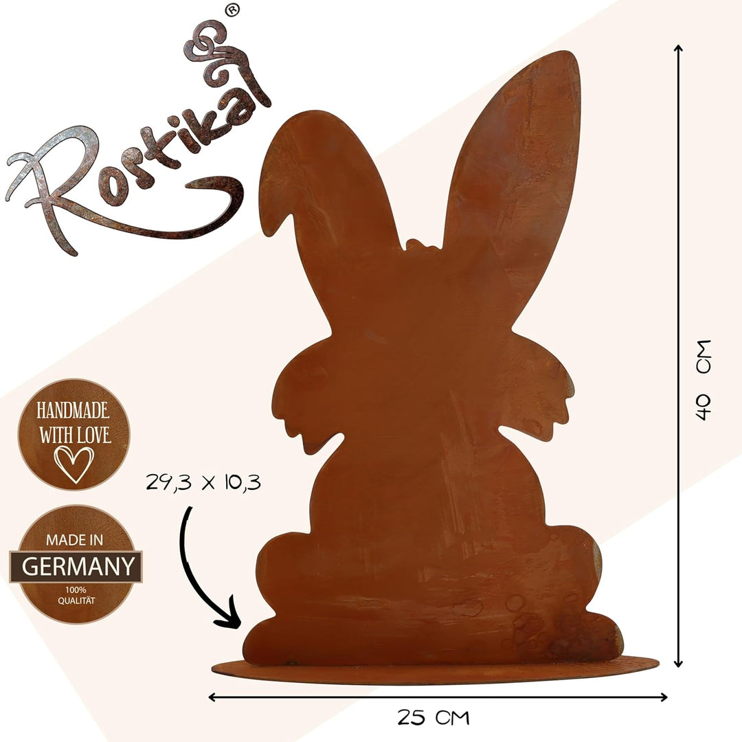 Rostikal Edelrost Gartendeko 40 cm Osterdekoratoin Hase Rost Deko Frühling Maximilian, Maximilian