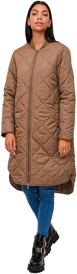 Vila Damen Vimanon Quilted Jacket-Noos Mantel 34 Walnut, 34 Walnut
