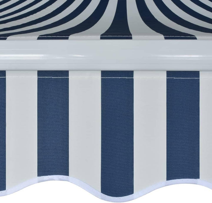 vidaXL Gelenkarmmarkise 400cm Blau/Weiss Markise Sonnenschutz Terrasse Balkon 400 cm Blau und Weiss,