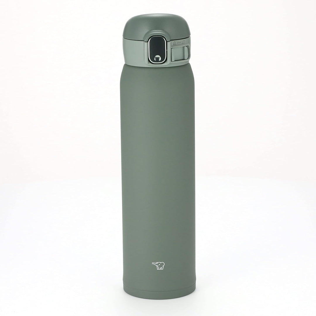 Zojirushi SM-WA60-GD Wasserflasche, One-Touch-Edelstahlbecher, nahtlos, 35,5 ml (0,60 l), Khaki Khak