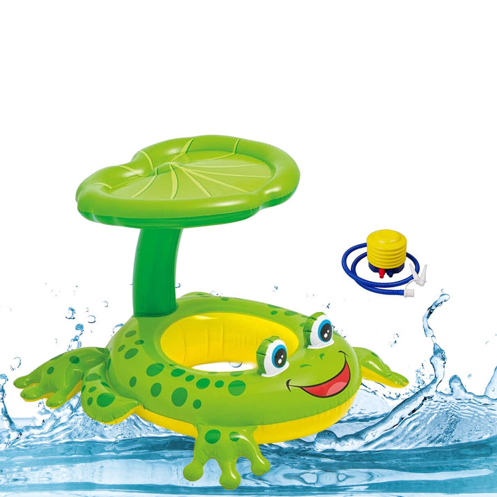 NMM Baby Schwimmring mit Abnehmbarem Sonnendach Grün, Grün
