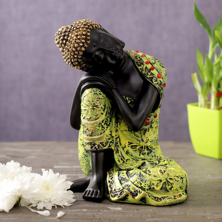 Tied Ribbons Buddha Showpiece for Home Décor- Buddha Statue for Home Decoration Buddha Statue Orname
