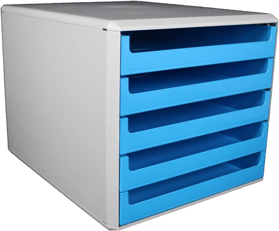 Metzger + Mendle Schubladenbox, ocean-blue (blau), 30050914 Ocean-blue (Blau) Graues Gehäuse, Ocean-