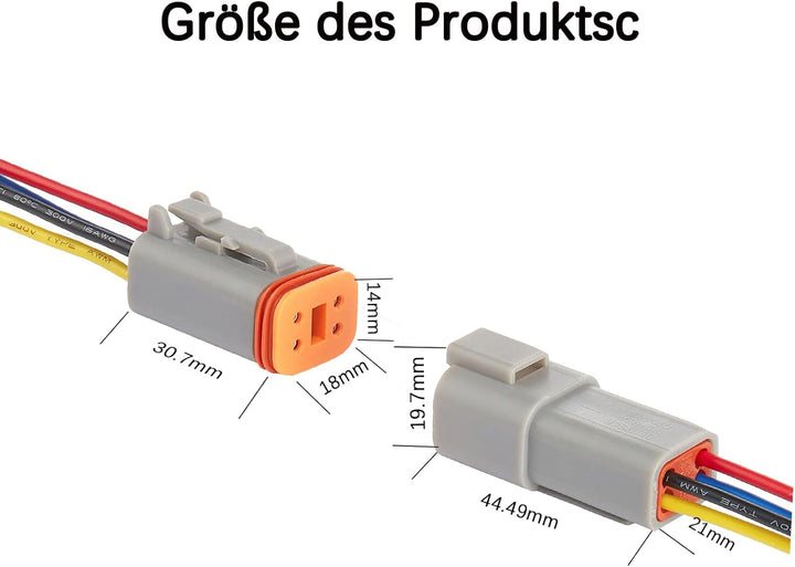 DT Stecker Connectors,Deutscher Stecker KFZ 4 Polig,Steckverbinder Wasserdichter,DT Serie Kabelsteck