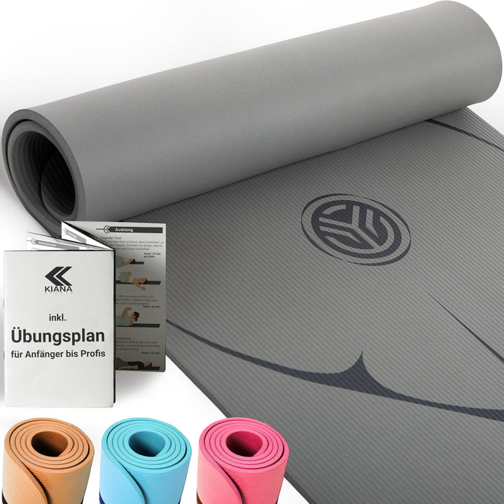 Yoga Matte aus Deutscher Entwicklung – Rutschfeste &amp; gelenkschonende Yogamatte – 2 Komfort-Dicken (1