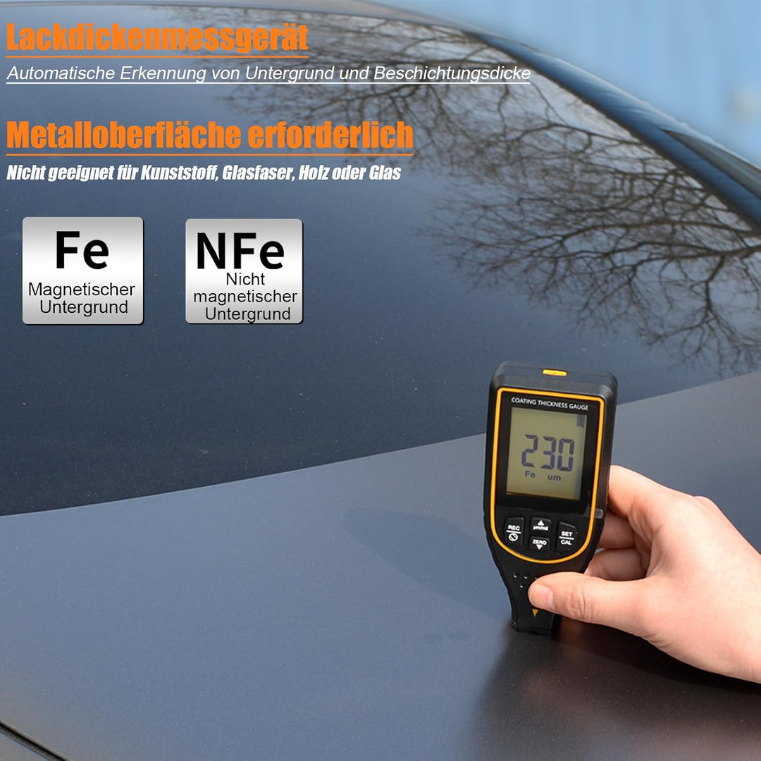 Schichtdickenmessgerät für Auto, Digitales Lackdickenmessgerät für Auto Beschichtungstiefenprüfer mi