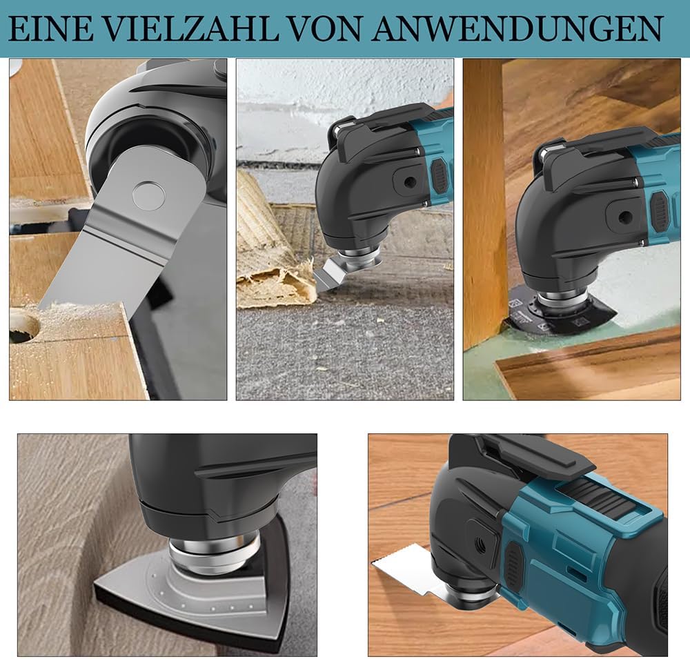 Multifunktionswerkzeug Akku für Makita 18V Akku, Bürstenlos Oszillierwerkzeug mit 2 x 3.0AH Akku und