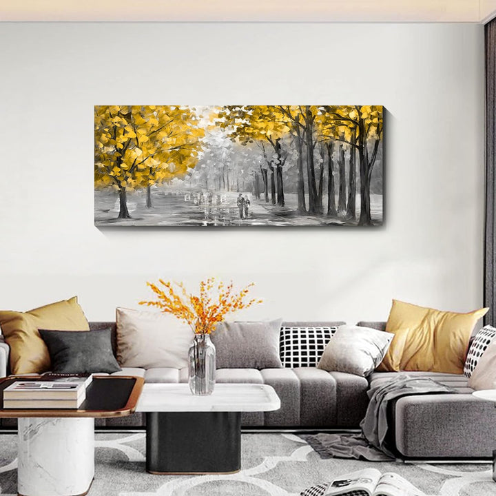 Mit Rahmen Grosses Leinwandbilder Bilder 120x50cm Abstrakt Herbstbaum bild auf leinwand Wandkunst Le