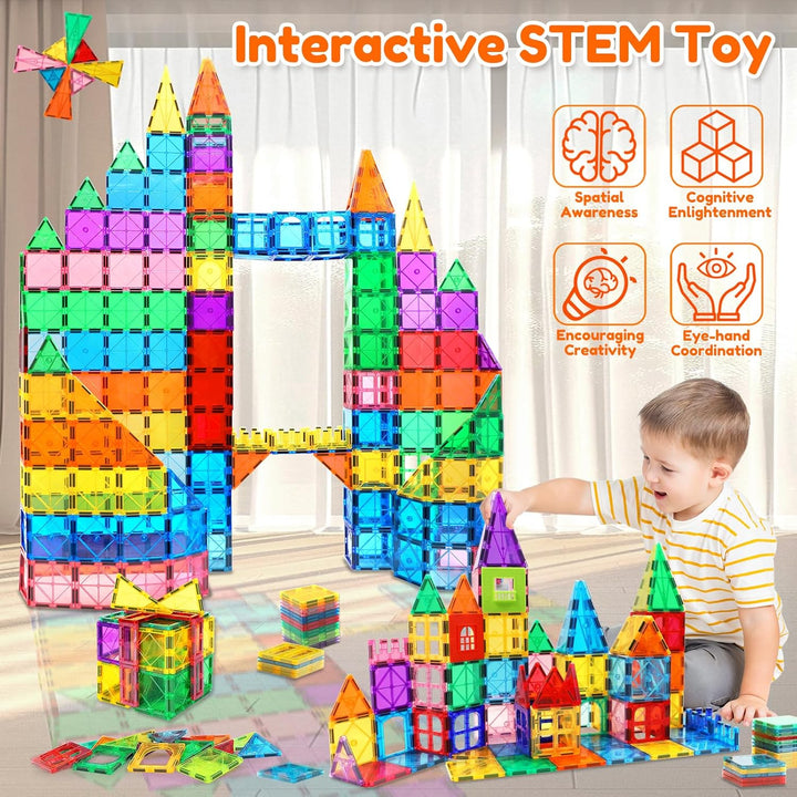 100pcs Magnetische Bausteine Spielzeug ab 3 Jahre Kinder, Magnetbausteine für 4-8 kinder, Montessori