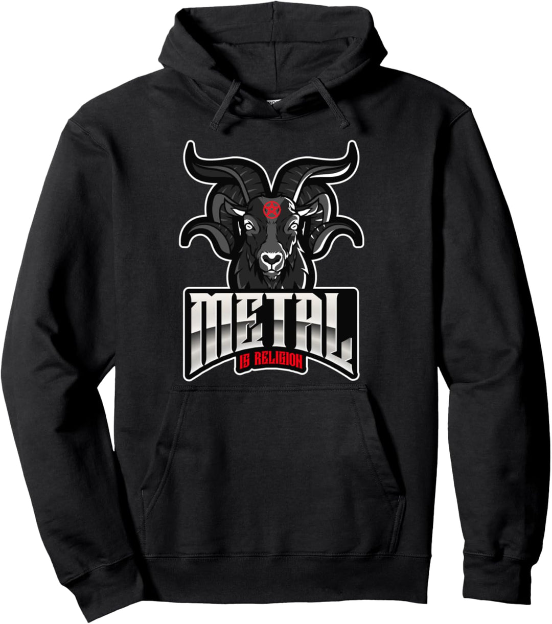 Metal Is Religion Heavy Metal Metalhead Satan Pullover Hoodie