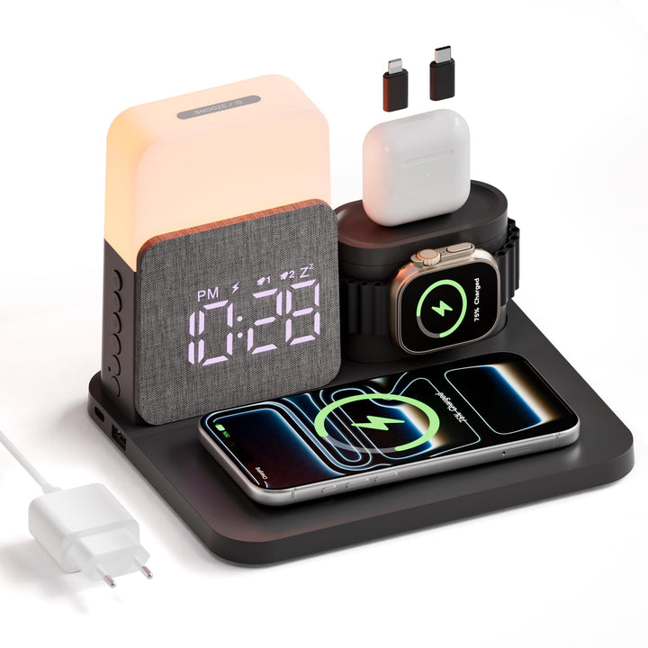 5 in 1 Induktive Ladestation für A-pple Watch und Phone 17/16/15/14-11 Serie und air-pods, 15W Wirel