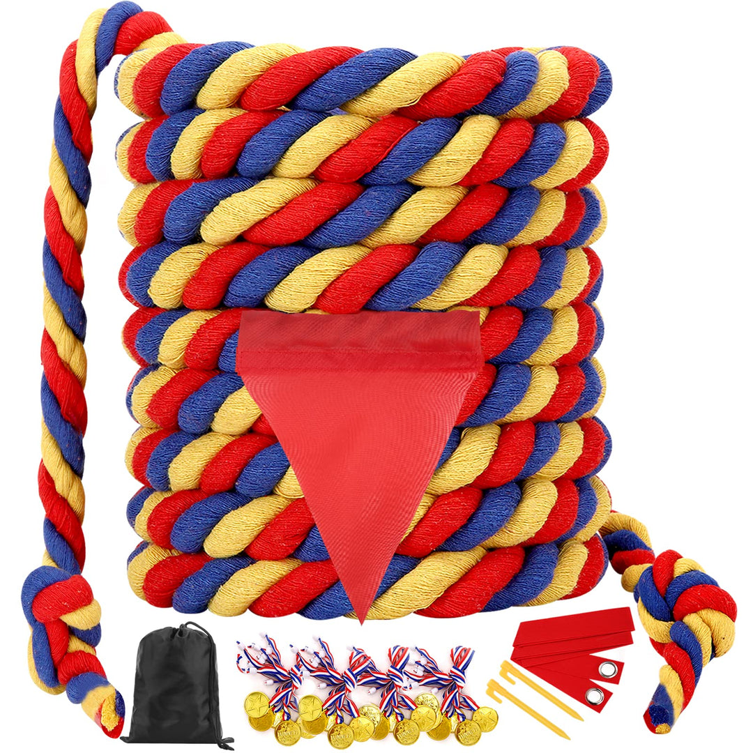 WYRJXYB Outdoorspiele Tauziehen Seilspiel 18M, Outdoor Spiele Gartenspiele für Kinder Erwachsene, Ta