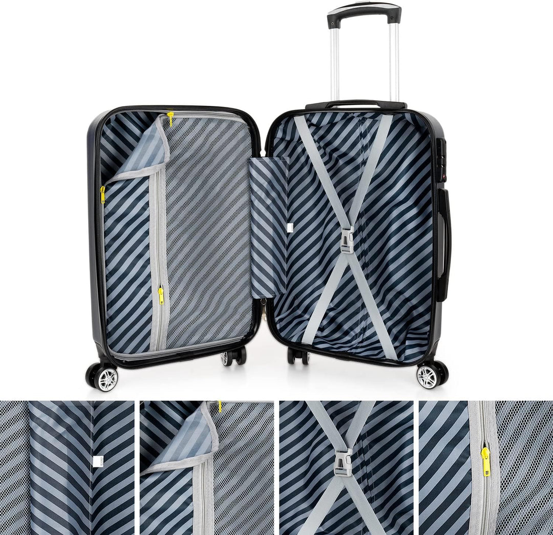 ITACA - Spielkoffer 4 Räder. Reisekoffer Set. Grosser, mittlerer Koffer und Kabinenkoffer. Reisekoff