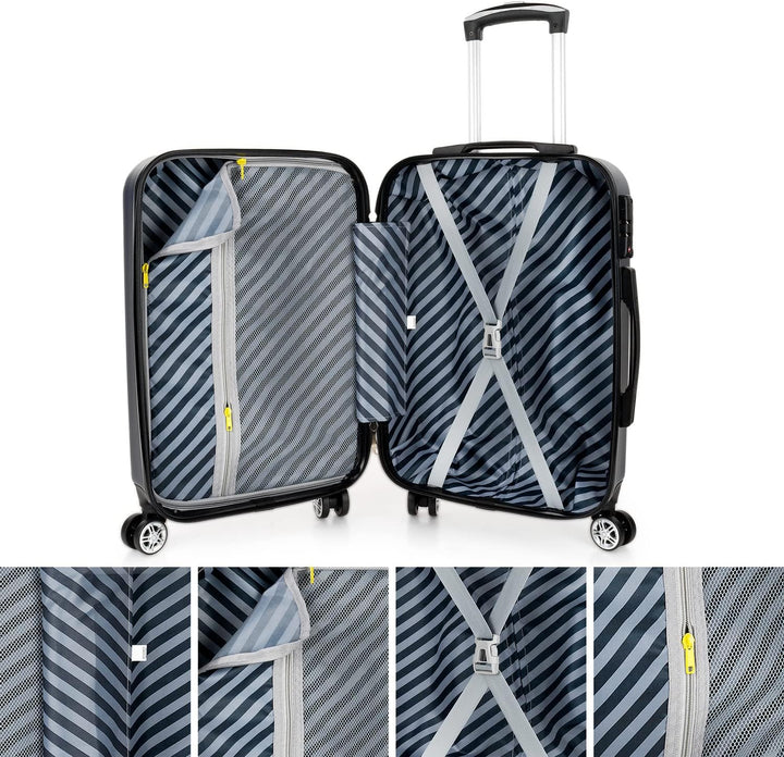 ITACA - Spielkoffer 4 Räder. Reisekoffer Set. Grosser, mittlerer Koffer und Kabinenkoffer. Reisekoff