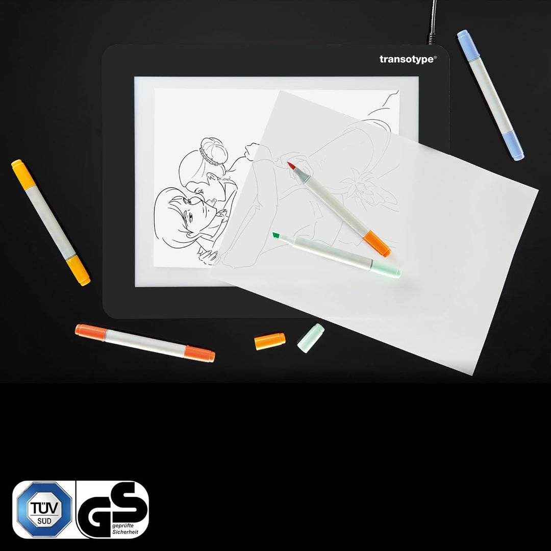 transotype LED Leuchttisch DIN A3, stufenlos dimmbar, auch in DIN A4 auswählbar, LED DRAWING LIGHT T