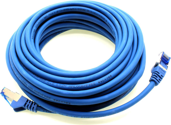 7,5m - CAT6a - Netzwerkkabel blau - 10 Stück CAT 6 A Patchkabel 10000 Mbit s SFTP PIMF 500 MHz kompa