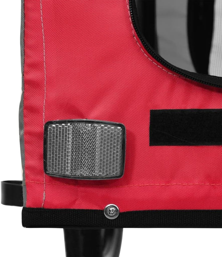 vidaXL Fahrradanhänger für Hunde, Hundeanhänger mit Reflektoren Flagge, Hundetransporter Maximale Be