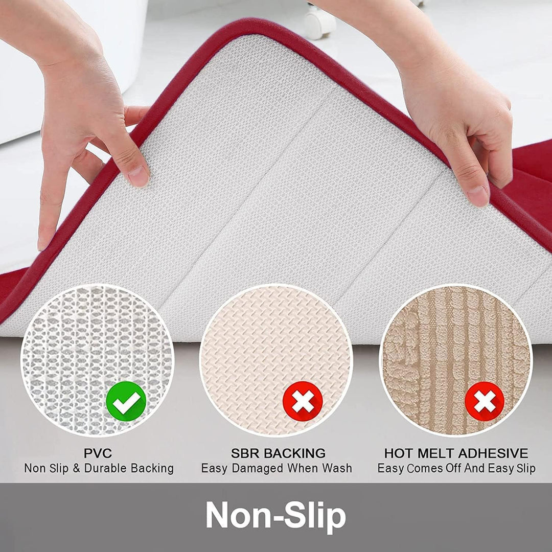 Homaxy Memory Foam Badezimmer Badteppich Saugfähige Rutschfester Badvorleger Waschbar Badematte- 43