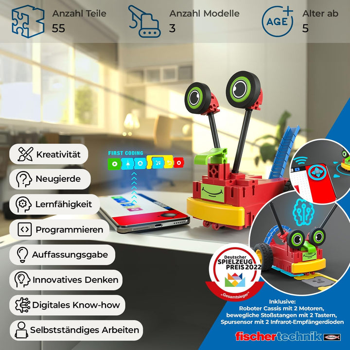 fischertechnik 559889 ROBOTICS – Early Coding, Bausatz für Kinder ab 5 Jahren, Experimentierkasten f