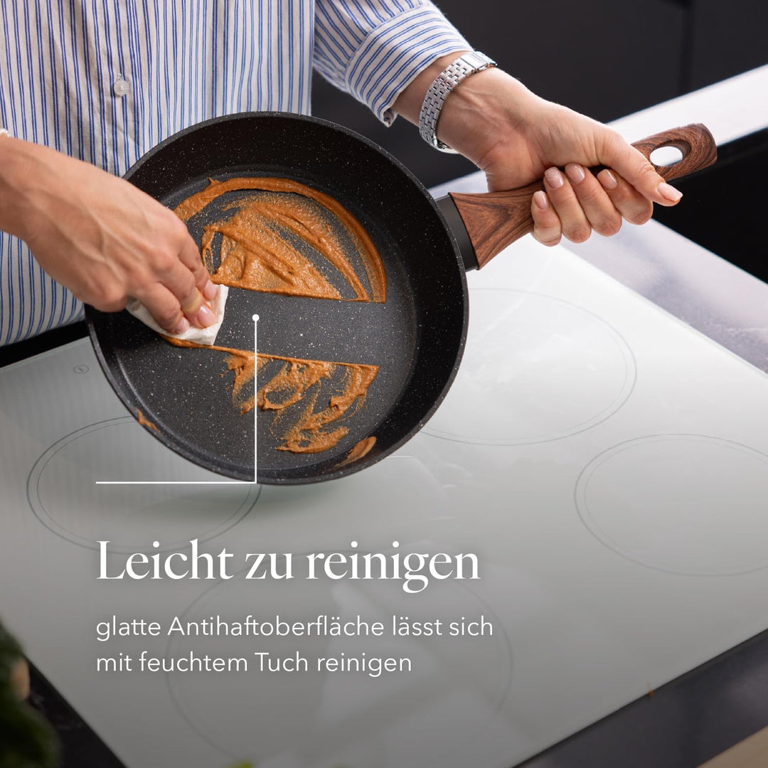 FLORINA Aluminium-Bratpfanne MASTER BLACK 28 cm | Antihaftbeschichtung | Für alle Herdarten inkl. In