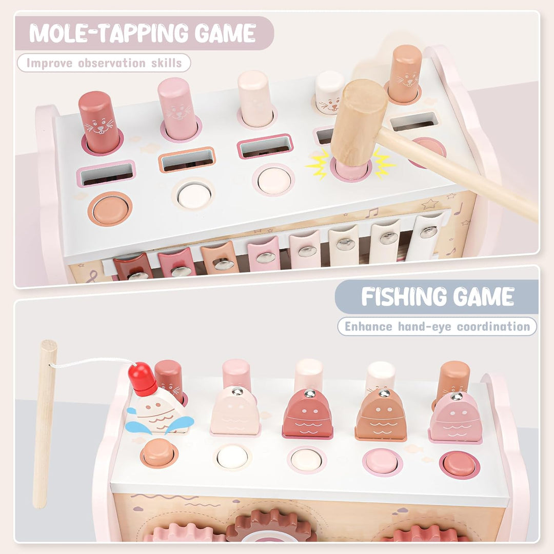 Joyreal Montessori Spielzeug ab 1 Jahr - Hammerspiel Holzspielzeug Baby, Xylophon Kinder 1 Jahr, Ang