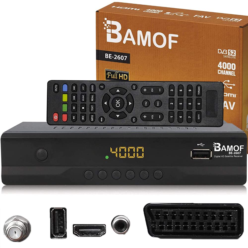Bamof BE-2607 Digital Satelliten Sat Receiver - (HDTV, DVB-S/S2, HDMI, SCART, 2X USB 2.0, Full HD 10