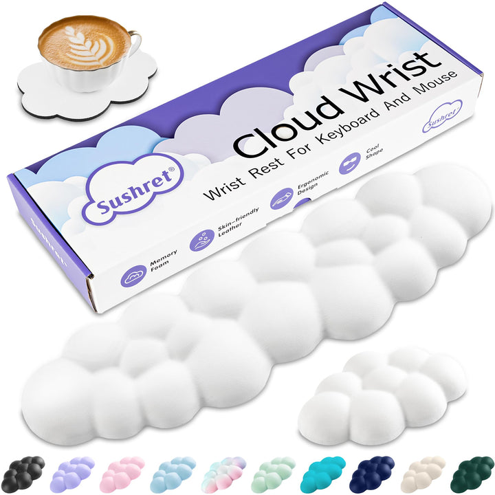 Sushret Wolke Handballenauflage Tastatur, Ergonomisches Wolke Handauflage Tastatur Mit Pu Leder Memo