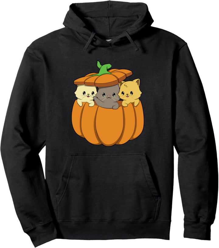 Katzen in Kürbis Halloween Pullover Hoodie