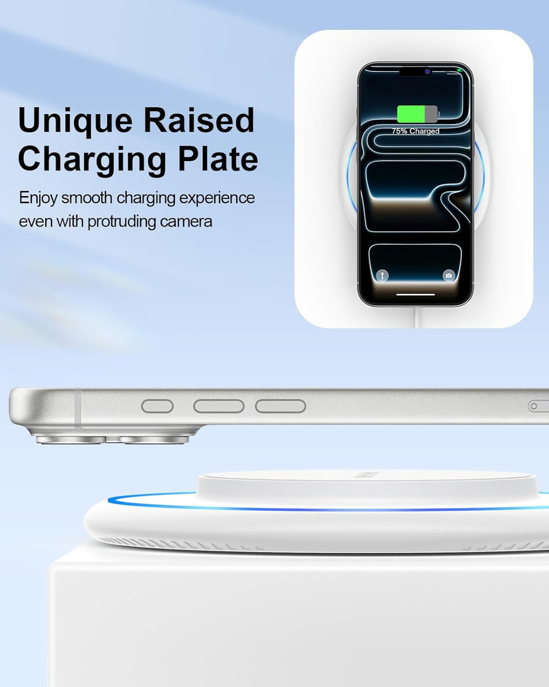 Magsafe Ladegerät mit 20W Schnelles Adapter für iPhone Ladestation, NANAMI Wireless Charger induktiv