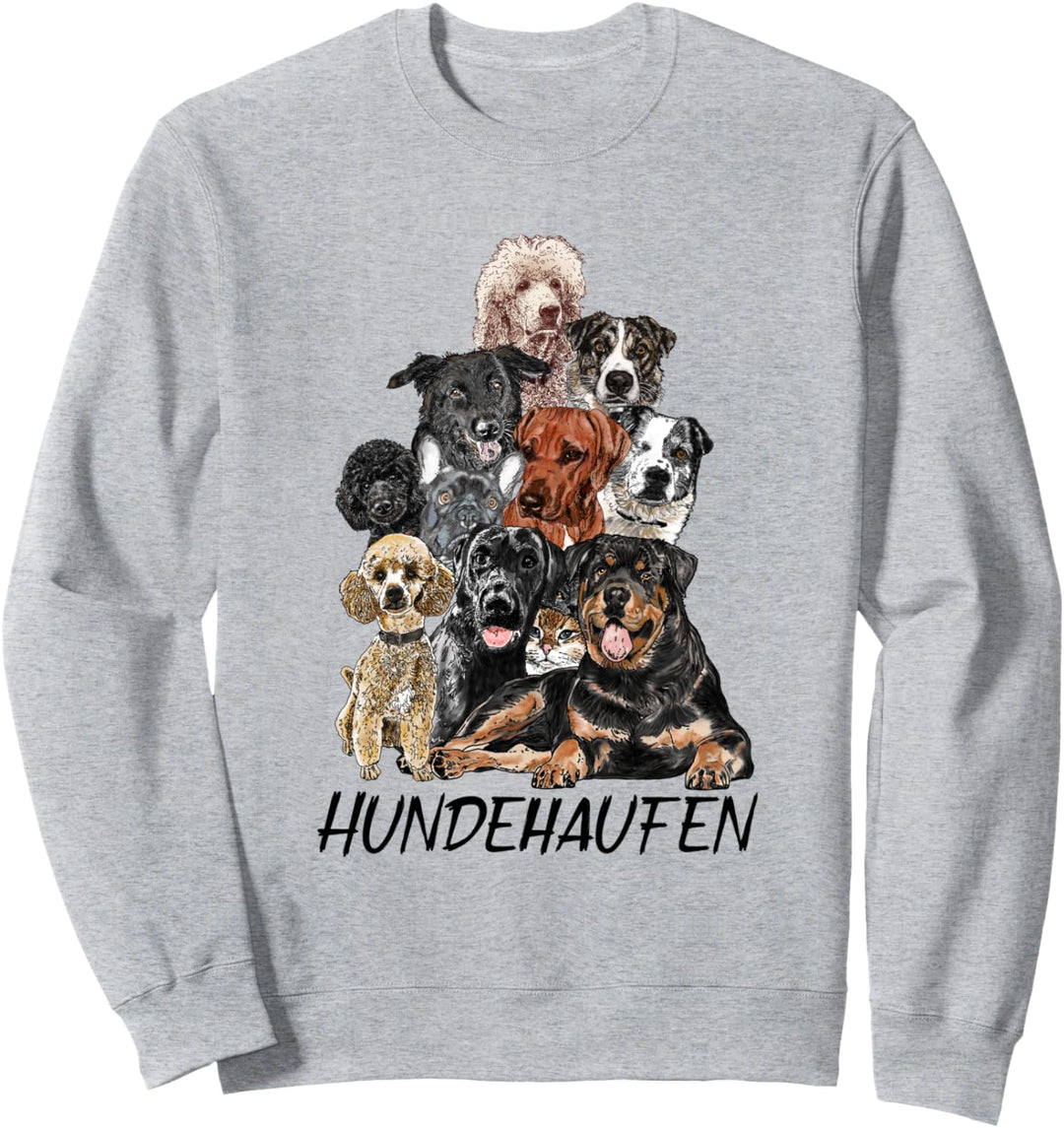 Hundehaufen - ein Haufen handgemalter Hunde im Real Style Sweatshirt