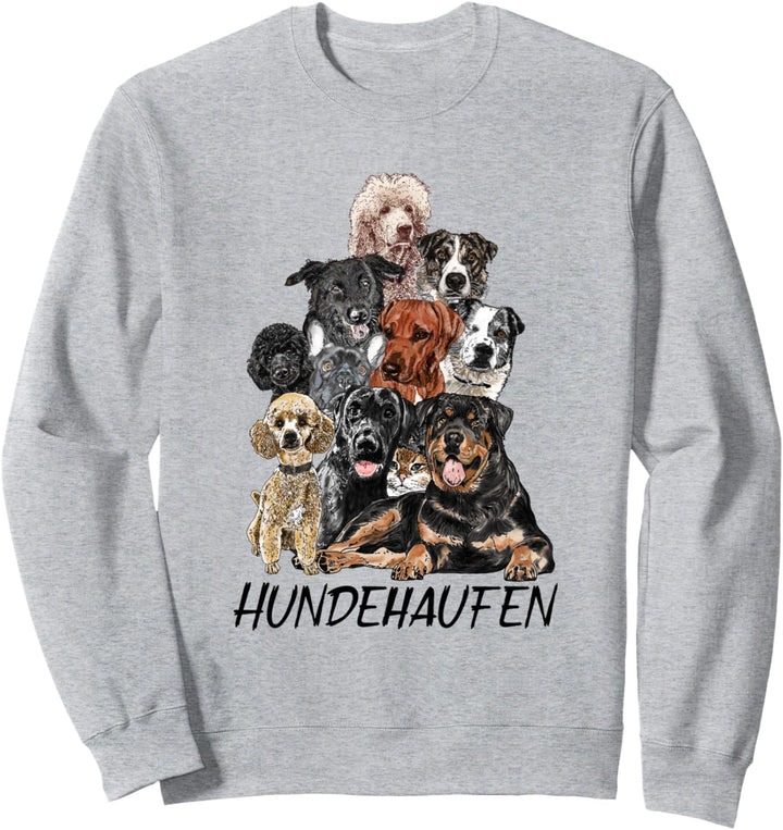 Hundehaufen - ein Haufen handgemalter Hunde im Real Style Sweatshirt