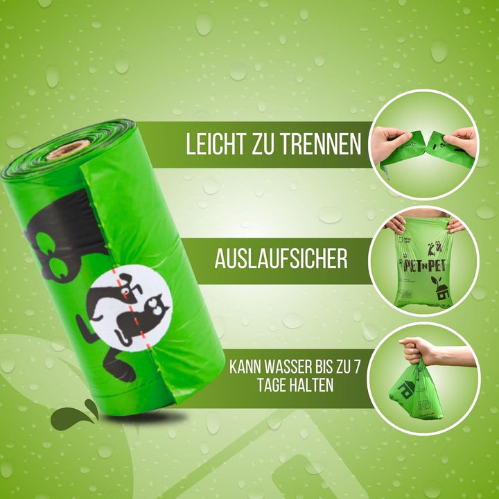 PET N PET Hundekotbeutel und Abfallbeutel USDA-zertifiziert 38% biobasierte Kotbeutel für Hunde 1080