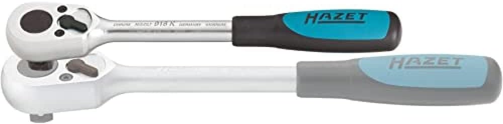 HAZET Umschaltknarre (1/2 Zoll Vierkant, 32 Zähne, extra kurz: 199 mm) 916K 1/2 Zoll kurz, 1/2 Zoll