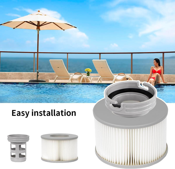 YanBan 4 Sets Whirlpool-Filter + schraubbarer Basisadapter für MSpa Filterkartusche, verbesserte Ver