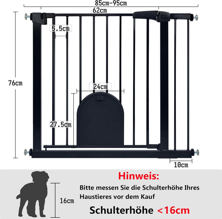 YRHome Türschutzgitter ohne Bohren Treppengitter Treppenschutzgitter für Kinder Baby Türgitter mit S
